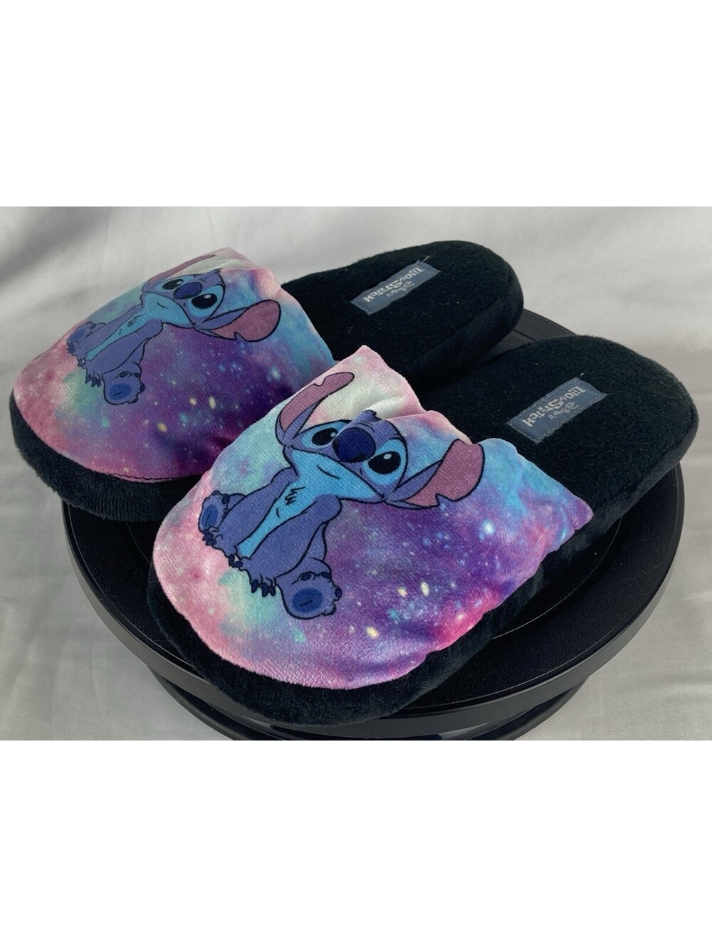 Women’s Size 7/8 Disney Lilo & Stitch Plush Slippers House Shoes Galaxy Nebula